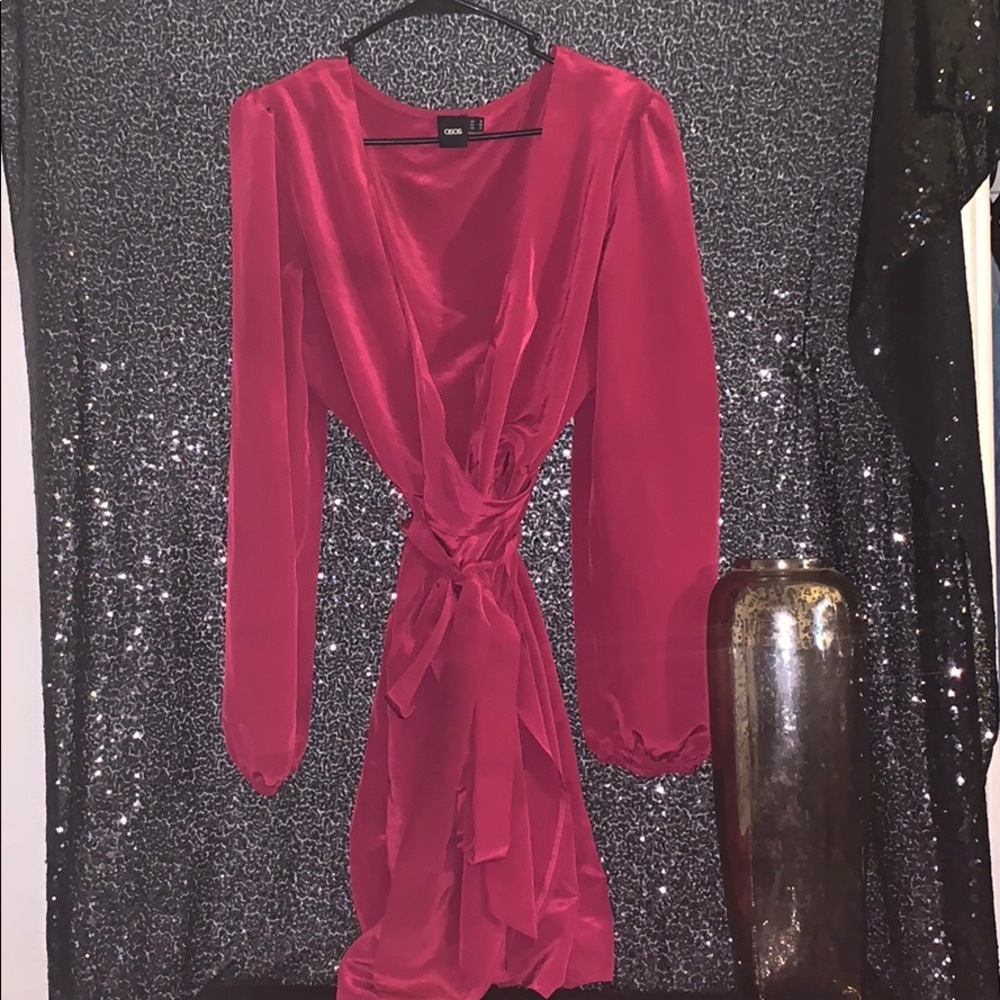 ASOS Pink Wrap Dress Size US 14